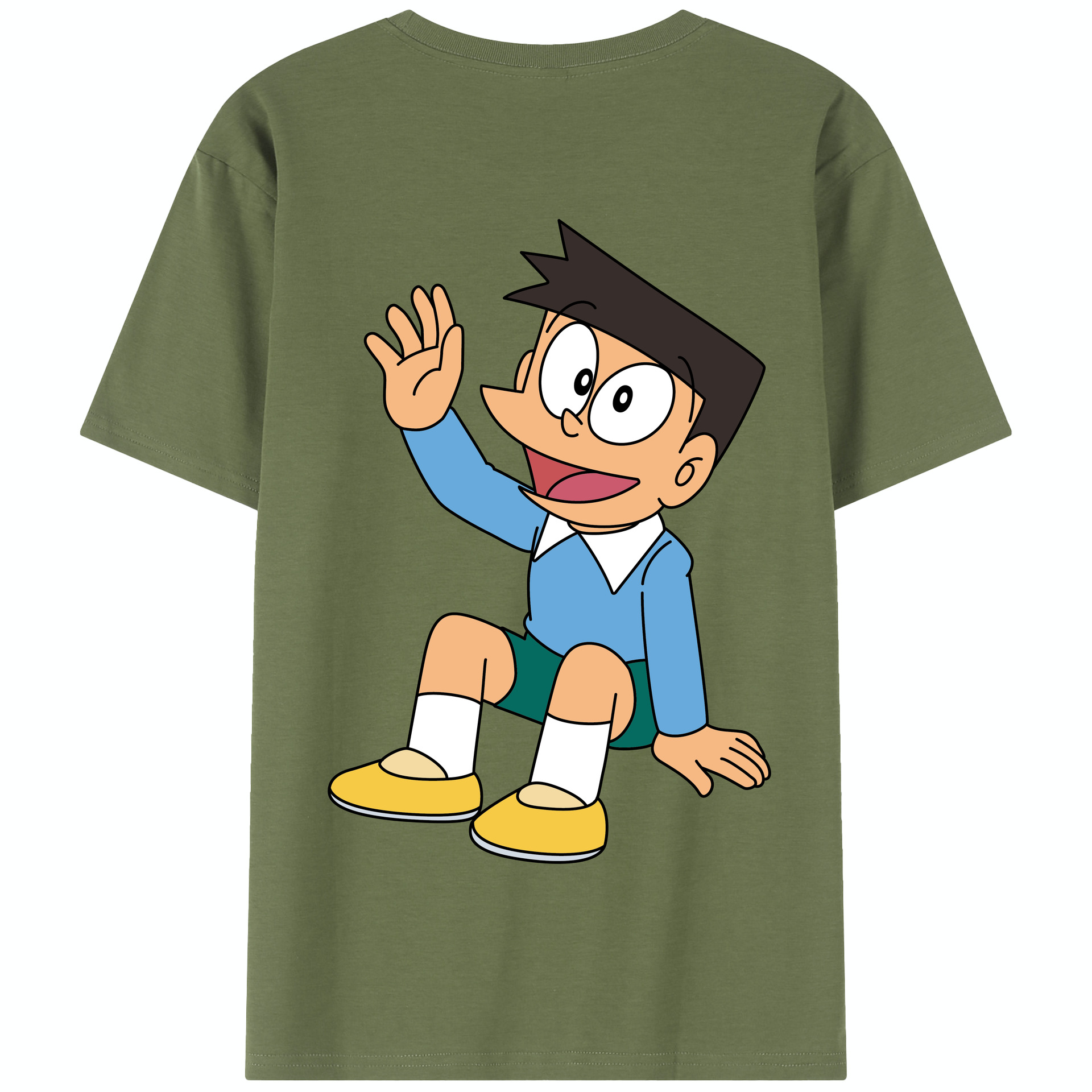（画像用） ドラえもん 骨川 スネ夫 Doraemon Honekawa Suneo 綿100％半袖Tシャツ（背面プリント）